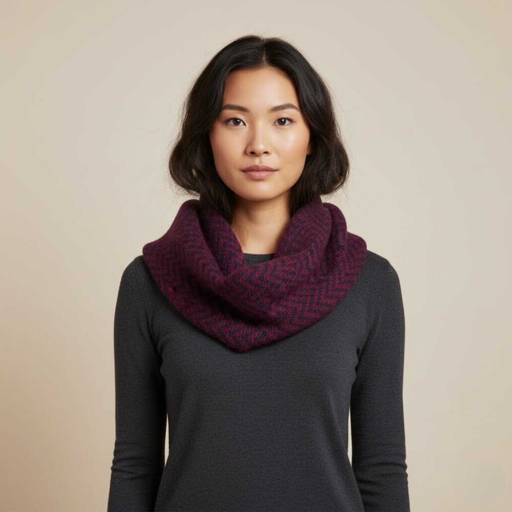 J.Crew Womens One Size Knitted Infinity Chevron Scarf